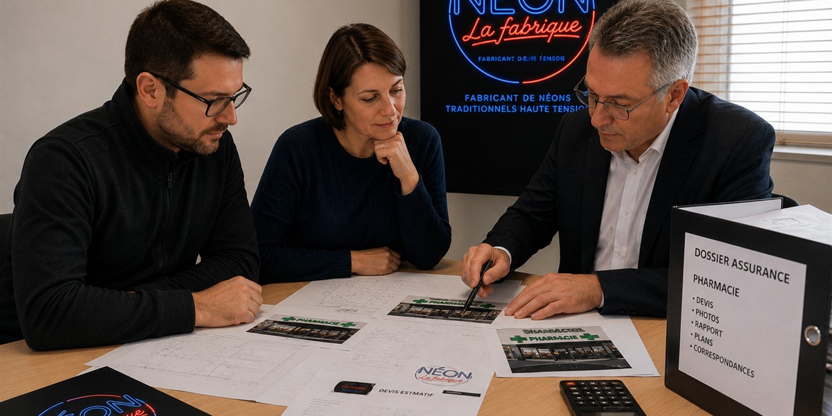 Accompagnement sinistre pour enseigne néon professionnelle